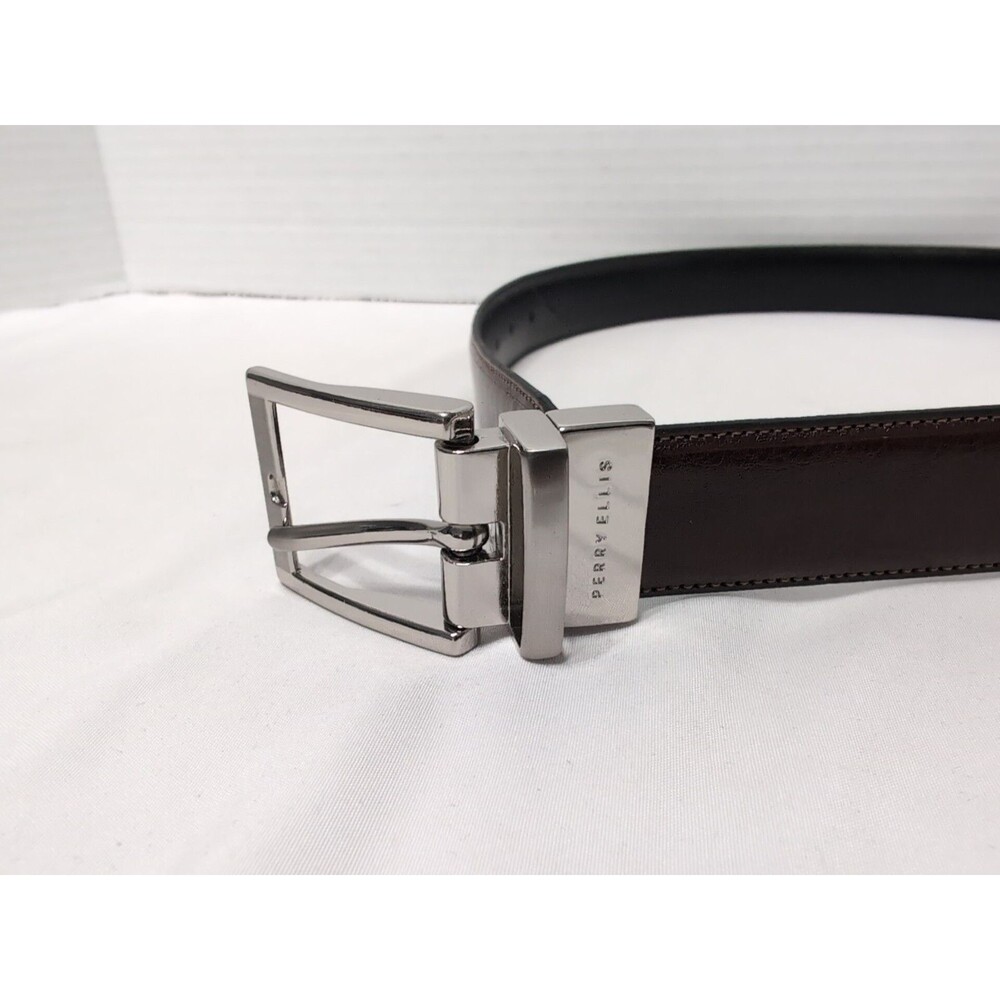 PERRY ELLIS MENS BELT REVERSIBLE  BROWN/BLACK Size 28 Y7DK 1" Wide